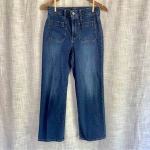 J Crew High Rise Slim Wide Leg Patch Pocket Jeans